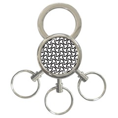 Background-black White 3-ring Key Chain by nateshop