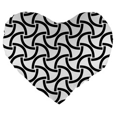 Background-black White Large 19  Premium Heart Shape Cushions by nateshop