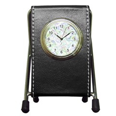 Background-design Pen Holder Desk Clock by nateshop