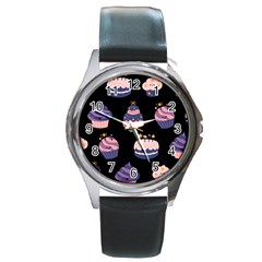 Birthday-cake Round Metal Watch by nateshop