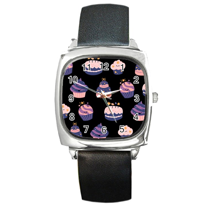 Birthday-cake Square Metal Watch