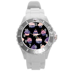 Birthday-cake Round Plastic Sport Watch (l) by nateshop