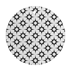 Black-white Round Ornament (two Sides) by nateshop