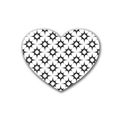 Black-white Rubber Heart Coaster (4 Pack) by nateshop