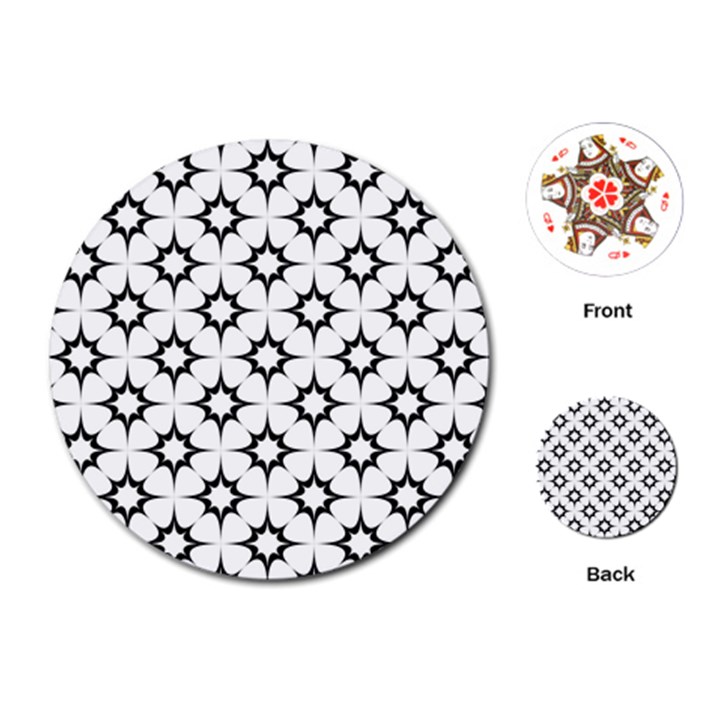 Black-white Playing Cards Single Design (Round)