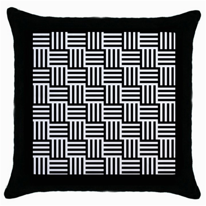 Basket Throw Pillow Case (Black)