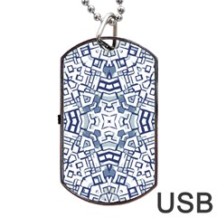 Blue-design Dog Tag Usb Flash (two Sides)