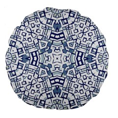 Blue-design Large 18  Premium Flano Round Cushions by nateshop