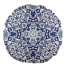 Blue-design Large 18  Premium Round Cushions by nateshop