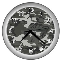 Camouflage Wall Clock (silver) by nateshop