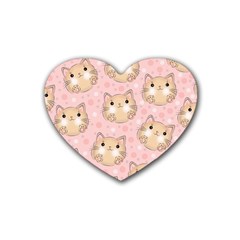 Cat-cats Rubber Heart Coaster (4 Pack) by nateshop