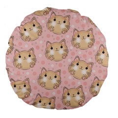 Cat-cats Large 18  Premium Flano Round Cushions by nateshop