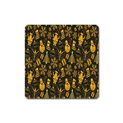 Christmas Gold Square Magnet by nateshop