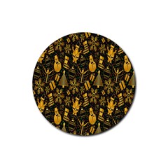 Christmas Gold Rubber Coaster (round) by nateshop