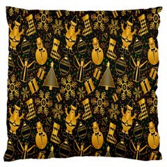 Christmas Gold Large Cushion Case (two Sides) by nateshop