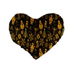 Christmas Gold Standard 16  Premium Flano Heart Shape Cushions Back