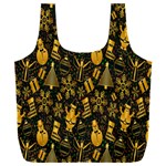 Christmas Gold Full Print Recycle Bag (XXXL) Front