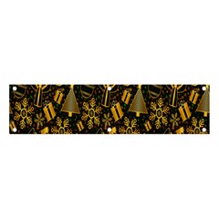 Christmas Gold Banner And Sign 4  X 1 