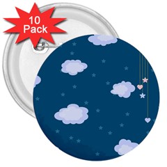 Clouds 3  Buttons (10 Pack)  by nateshop