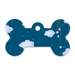 Clouds Dog Tag Bone (one Side)