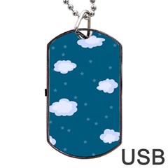 Clouds Dog Tag Usb Flash (two Sides)