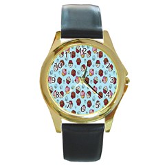 Cupcake Round Gold Metal Watch