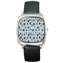 Cupcake Square Metal Watch