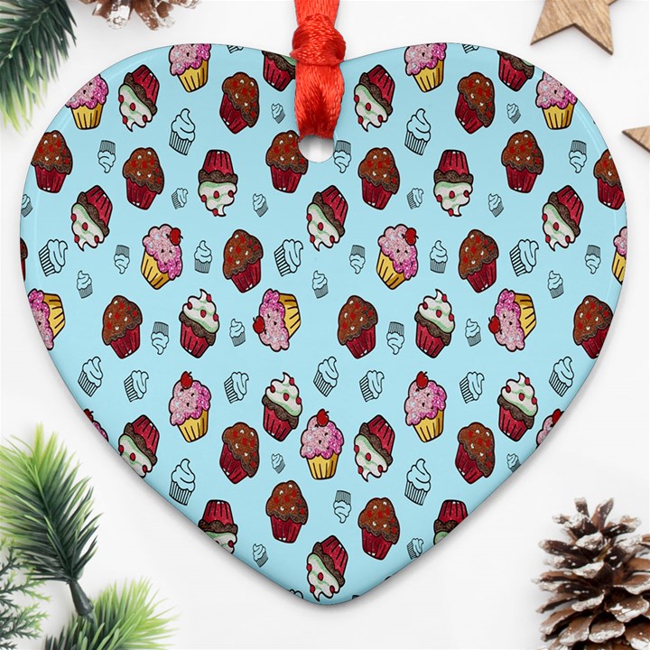 Cupcake Heart Ornament (Two Sides)