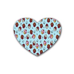 Cupcake Rubber Heart Coaster (4 pack)