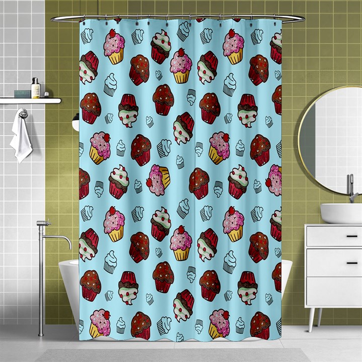 Cupcake Shower Curtain 48  x 72  (Small) 