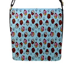 Cupcake Flap Closure Messenger Bag (L)