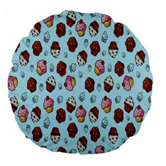 Cupcake Large 18  Premium Round Cushions by nateshop