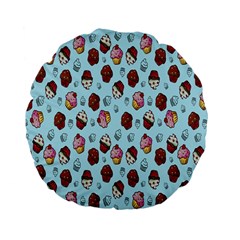 Cupcake Standard 15  Premium Flano Round Cushions by nateshop