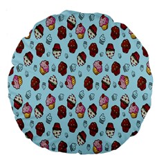 Cupcake Large 18  Premium Flano Round Cushions by nateshop