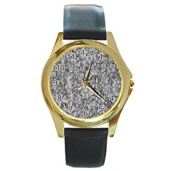 Comb Round Gold Metal Watch by nateshop