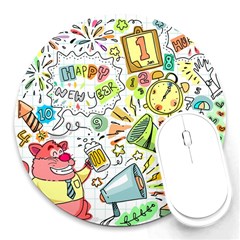 Doodle Round Mousepads