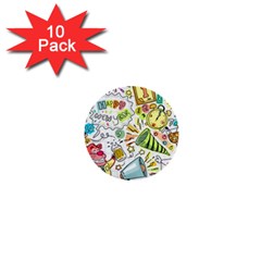 Doodle 1  Mini Buttons (10 Pack)  by nateshop