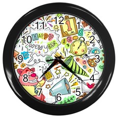 Doodle Wall Clock (Black)