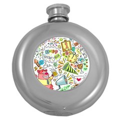 Doodle Round Hip Flask (5 oz)