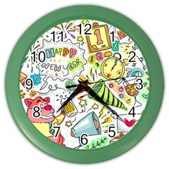 Doodle Color Wall Clock