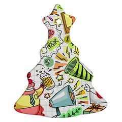 Doodle Christmas Tree Ornament (two Sides) by nateshop