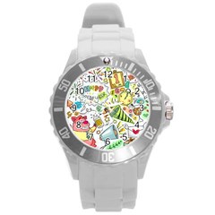 Doodle Round Plastic Sport Watch (L)