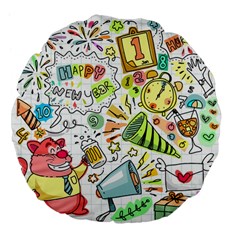 Doodle Large 18  Premium Flano Round Cushions