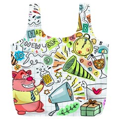 Doodle Full Print Recycle Bag (xl) by nateshop