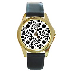 Dot Round Gold Metal Watch by nateshop