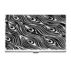 Animal-peacock,white Black Business Card Holder by nateshop