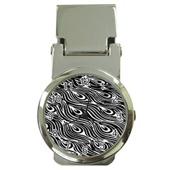 Animal-peacock,white Black Money Clip Watches by nateshop