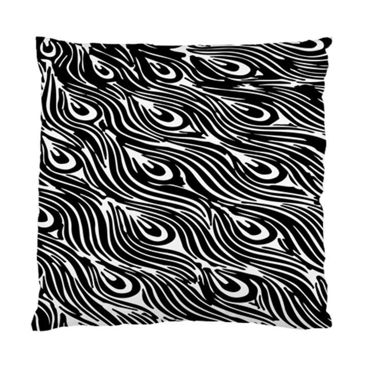 Animal-peacock,white Black Standard Cushion Case (Two Sides)