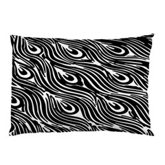 Animal-peacock,white Black Pillow Case by nateshop