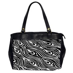 Animal-peacock,white Black Oversize Office Handbag (2 Sides) by nateshop